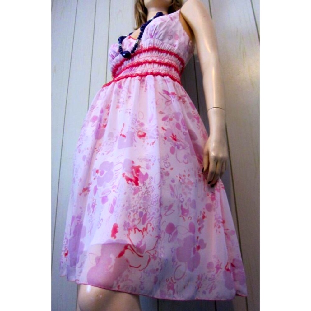 ABS ALLEN SCHWARTZ Chiffon Babydoll Coquette Y2K Party Dress